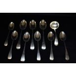 A PART CANTEEN OF SILVER FLATWARE Old English pattern, comprising of 6 dessert spoons, 6 dessert