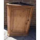 PINE WALL HANGING CORNER CABINET, 92cm x 64cm x 37cm