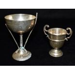 TWO VERY SMALL SILVER TROPHY CUPS To include a West Super Mare Golf Course engraved 1936, 11cm