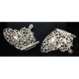A VICTORIAN SILVER NURSES BUCKLE IN THE FORM OF A BUTTERFLY The large openwork buckle complete