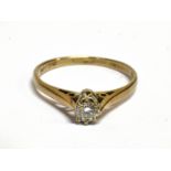 A DIAMOND SOLITARE 18CT GOLD RING The round brilliant cut diamond approx. 0.20 carat, claw set to