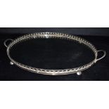 AN EPNS MOUNTED OVAL GALLERY TRAY 67cm wide including handles, 46cm deep Condition Report : good