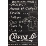 TWO CAFFYNS LTD OF SUSSEX 'BLACKBOARD SERIES' POSTERS 'Aspects of Caffyns / Service... / Caffyns /