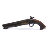 A PERCUSSION PISTOL the full stock stamped 'A. BLAKE / YEOMANS / LONDON', the lockplate further