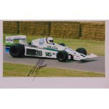 AUTOGRAPHS - MOTORSPORT Eight photographs, printed to paper, signed respectively by Alan Jones, Rene