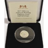 ALDERNEY - ELIZABETH II (1952-), HALF-SOVEREIGN, 2017 Platinum Wedding platinum proof (999.5/1000