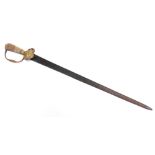 AN EARLY 19TH CENTURY CONTINENTAL HUNTING HANGER probably French, with a 57cm unfullered straight