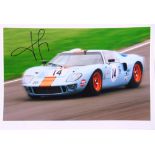 AUTOGRAPHS - MOTORSPORT Nine photographs, printed to paper, signed respectively by John Whitmore,