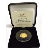 ALDERNEY - ELIZABETH II (1952-), HALF-SOVEREIGN, 2017 Platinum Wedding gold proof, in Harrington &