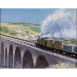 ALAN WARD, G.R.A. (BRITISH, 1940-2019) 'Pensford Viaduct', oil on board, signed lower left,