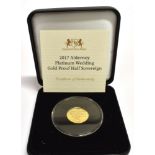 ALDERNEY - ELIZABETH II (1952-), HALF-SOVEREIGN, 2017 Platinum Wedding gold proof, in Harrington &