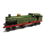 [O GAUGE]. A HORNBY NO.2, L.N.E.R. 4-4-4 TANK LOCOMOTIVE, 4-4-4 lined green livery with red side