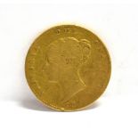 GREAT BRITAIN - VICTORIA (1837-1901), HALF-SOVEREIGN, 1887 young head, shield to reverse, (worn;