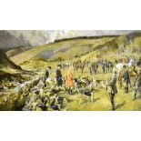AFTER LIONEL EDWARDS The Devon & Somerset Staghounds at Weir Water, colour print, signed on the