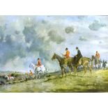 AFTER GEORGE WRIGHT HUNTING SCENE 43 X 60 CM