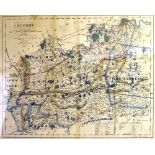 AFTER J&C WALKER 'Surrey, Places of the Meeting of Foxhounds', a coloured hunt map, showing the '