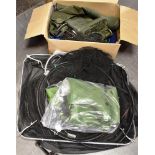 NINE VARIOUS KEEP AND OTHER NETS a blue Super-Life Beach Tent, a pair of green waders size 8/9 and