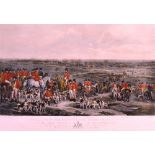 AFTER F. BROMLEY 'The meeting of Her Majesty's Stag Hounds on Ascot Heath' Coloured Engraving 53 x