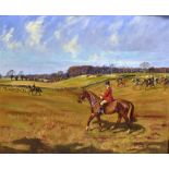 JOHN GREGORY KING (1929-2014) Brian H.E. Roberts out with the Duke of Beaufort's Fox Hounds, oil