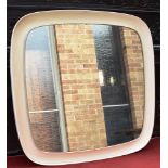 A 1960S SQUARE SHAPED MIRROR with white frame, 70cm x 70cm Condition Report : good condition