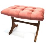 A G-PLAN TEAK DRESSING TABLE STOOL with pink upholstery Condition Report : good condition