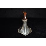 JAN VAN NOUHUYS: A DUTCH SILVER BELL with rosewood handle, stamped marks and 'Nederlands 1991', 15cm