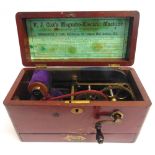 AN F.J. COX'S MAGNETO-ELECTRIC MACHINE FOR NERVOUS DISEASES the mahogany case with an integral