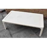 MARIO BELLINI FOR C & B ITALIA: a white plastic 'Amanta' coffee table, 60cm x 109cm, 34cm high