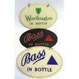 BREWERIANA - THREE POINT-OF-SALE WALL OR WINDOW SIGNS circa 1950s-60s, for Bass (2) and