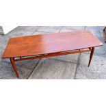 A TEAK COFFEE TABLE the shaped rectangular top 127cm x 51cm, 41cm high Condition Report : no labels,