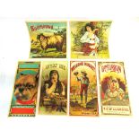 ADVERTISING - SIX NORTH AMERICAN LITHOGRAPHIC TOBACCO LABELS various sizes, the average 34cm x 17.