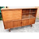 ROBERT HERITAGE FOR BEAVER & TAPLEY: A MW Multi-Width teak side cabinet/display case, fitted wtih