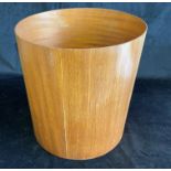 A MALLOD TEAK CIRCULAR WASTE BIN 28cm diameter