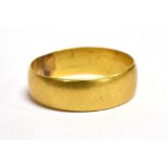 A 22CT GOLD PLAIN WEDDING RING 6 mm wide, size Q weighing approx. 4.2 grams Condition Report :