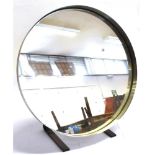 OWEN THOMAS FOR DURLSTON DESIGNS LTD: a vanity mirror, the stainless steel framed mirror 36cm