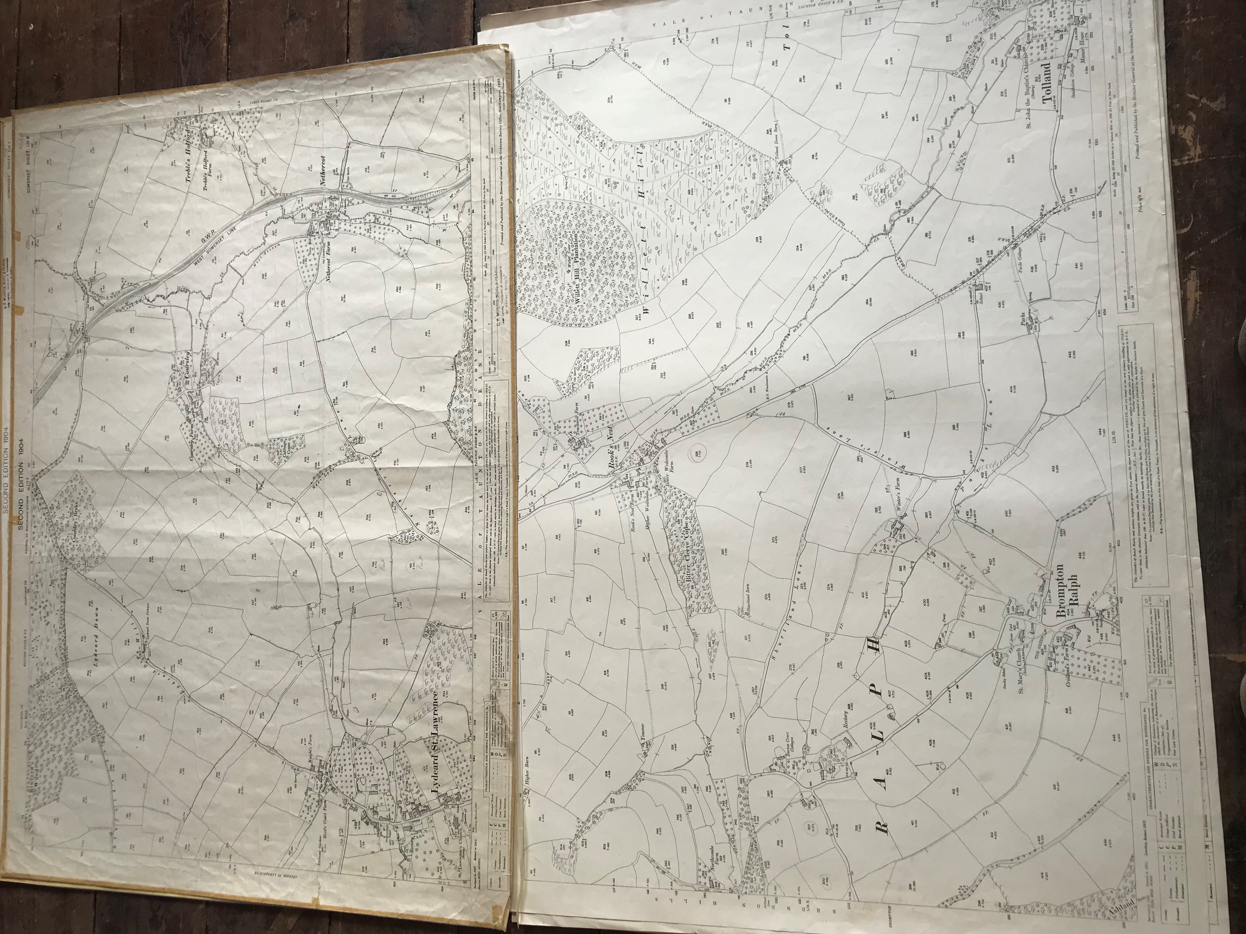 THIRTY 1:2500 ORDNANCE SURVEY MAPS featuring Bishops Lydeard, West Lucombe, Old Cleeve, Appledore, - Image 11 of 12