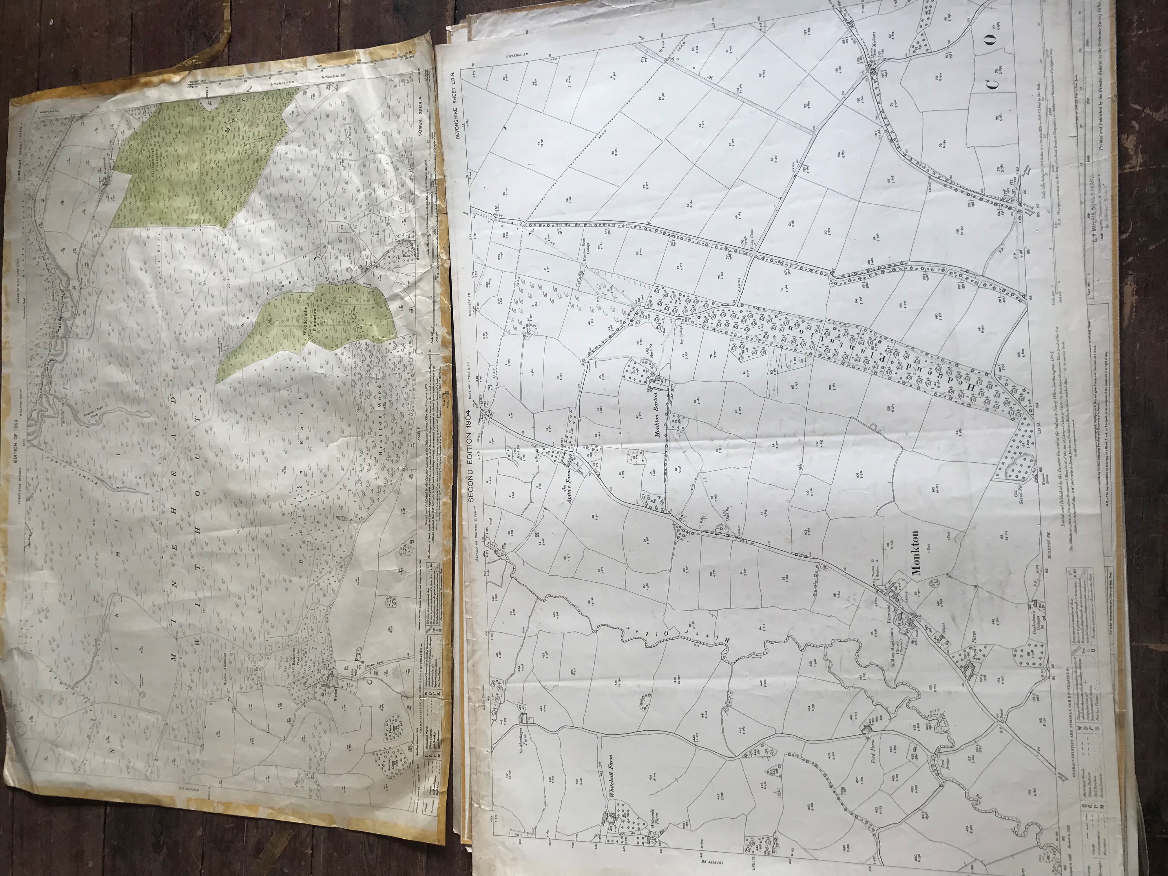 THIRTY 1:2500 ORDNANCE SURVEY MAPS featuring Bishops Lydeard, West Lucombe, Old Cleeve, Appledore, - Image 10 of 12