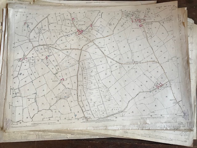 THIRTY 1:2500 ORDNANCE SURVEY MAPS featuring Dulford, Brockhill, Tiverton, Halberton, Pucklington,