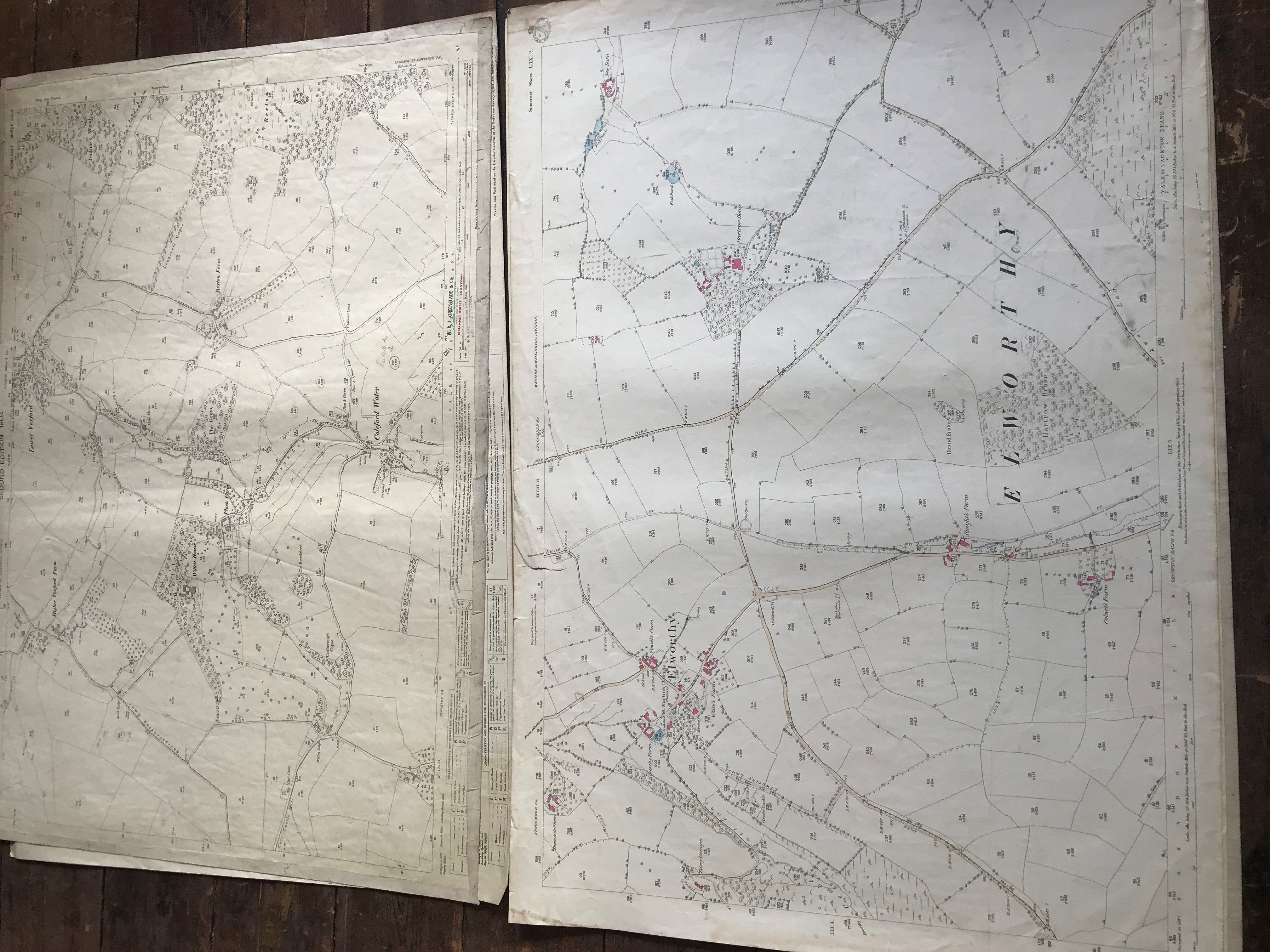 THIRTY 1:2500 ORDNANCE SURVEY MAPS featuring Bishops Lydeard, West Lucombe, Old Cleeve, Appledore, - Image 6 of 12