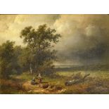 ATTRIBUTED PATRICK NASMYTH (SCOTTISH 1787-1831) Figures gathering firewood with a storm