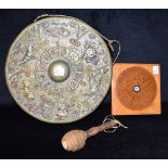 A 20TH CENTURY CHINESE LUOPAN or Feng Shui compass, 16.5cm diameter within square frame; together