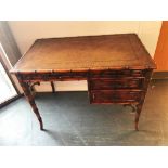 BAMBOO EFFECT DESK, with single drawer above the kneehole, with three drawers to the left, 76cm x