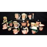 FIFTEEN ROYAL DOULTON CHARACTER JUGS: D7215 'Fireman'; D6739 'The Hampshire Cricketer' numbered
