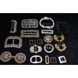 A QUANTITY OF ASSORTED LATE 18TH/19TH CENTURY WHITE METAL AND SILVER BUCKLES To include cut steel,