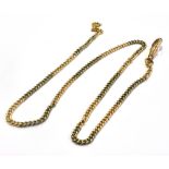 A LATE VICTORIAN 9CT GOLD AND WHITE METAL CHAIN The twisted curb link chain with alternating