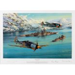 MILITARIA - ANTHONY SAUNDERS (BRITISH, CONTEMPORARY) 'Eismeer Patrol - The Tirpitz 11 March 1943',