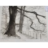 RACHEL ANN LE BAS, N.E.A.C., R.E. (ENGLISH, 1923-2020) 'Winter Trees', etching, limited edition 21/