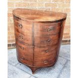 MAHOGANY DOMED COMMODE, having a lift up top, above two doors with faux doors below, 75cm x 67cm x