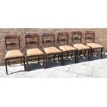 A SET OF SIX MAHOGANY DINING CHAIRS, 89cm high