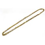 A VICTORIAN 15CT GOLD FANCY LINK CHAIN Figure of eight link sections alternating with hollow
